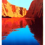 Canyon Reflections, Reduction Linocut