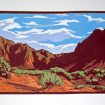 Red Mountain Wild, Reduction Linocut